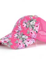 (พร้อมส่งสีชมพู) หมวกแก็ปแฟชั่น หมวกแฟชั่นลายดอกไม้สวย หมวกแก็ป หมวกลายดอกไม้