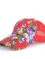 (พร้อมส่งสีแดง) หมวกแก็ปแฟชั่น หมวกแฟชั่นลายดอกไม้สวย หมวกแก็ป หมวกลายดอกไม้