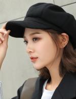 (พร้อมส่งสีดำ) หมวกแฟชั่นผู้หญิง หมวกทรงหมวกแก็ป หมวกกันหนาว หมวกแฟชั่นเกาหลี