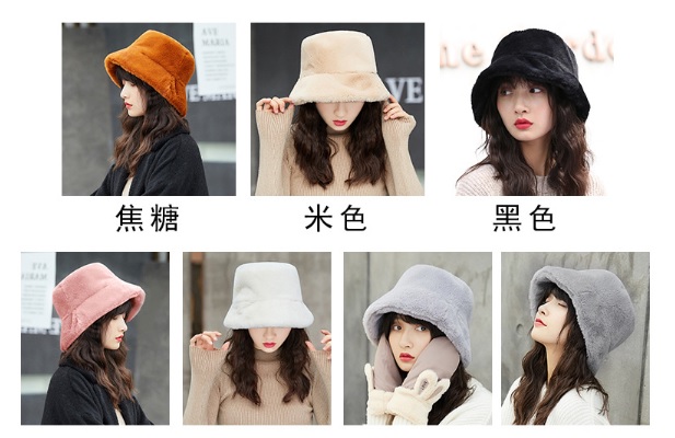 รูปภาพที่1 ของสินค้า : (พร้อมส่งสีดำ) หมวกแฟชั่นผู้หญิง หมวกกันหนาว หมวกขนเฟอร์แฟชั่น